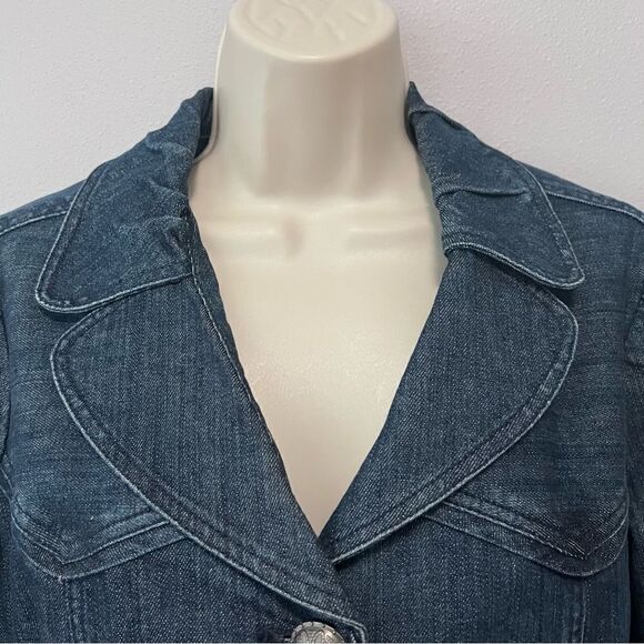 Christopher & Banks Button Front Denim Jacket Size S - Picture 2 of 8